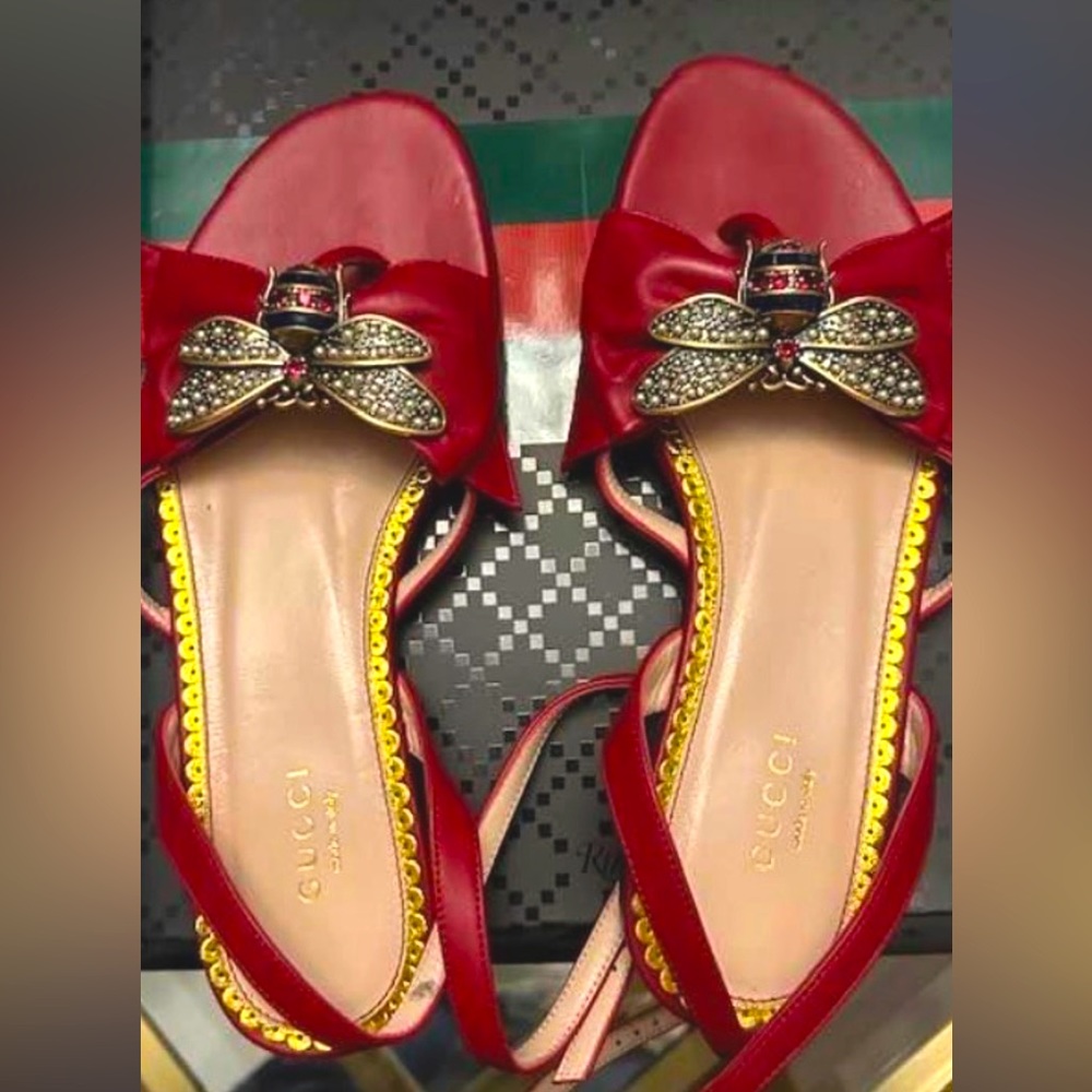 Beautiful red new Gucci sandals size six.